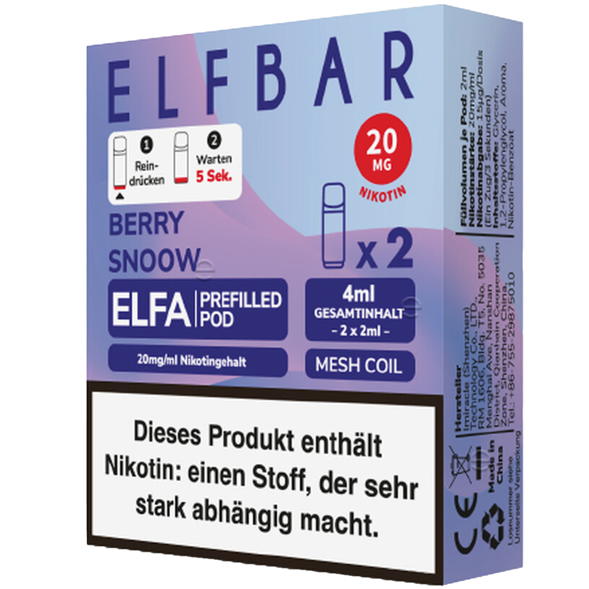 elfbar elfa master akku ElfBar ELFA - Cola - Prefilled Pods 2er Pack main image 0