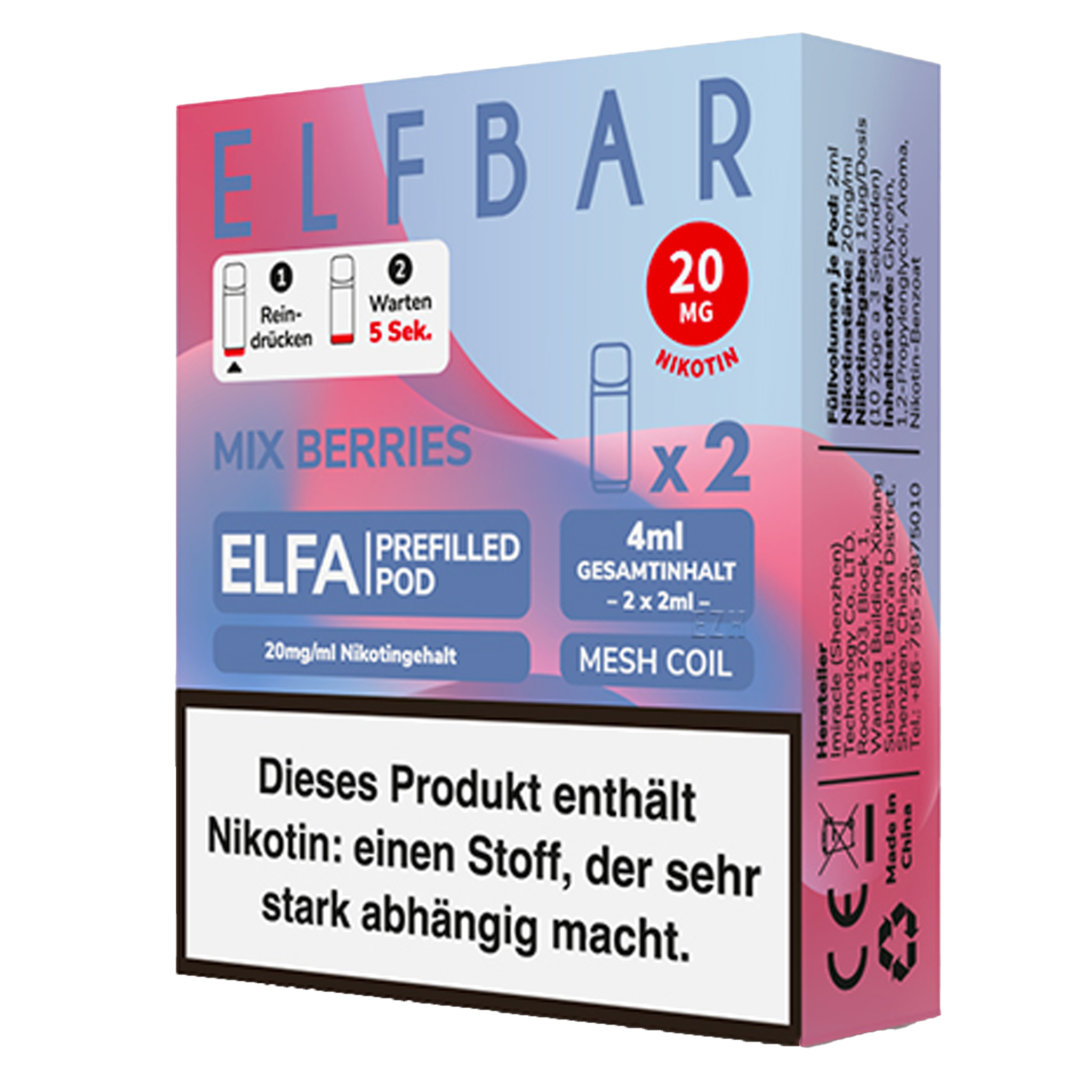 Pods - ELFBAR ELFA 2 Pods Mix Berries - 20mg/ml Pods - ELFBAR ELFA 2 Pods Mix Berries - 20mg/ml