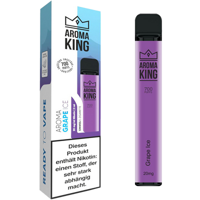 Aroma King Einweg E-Zigarette Grape Ice Frontansicht World of Smoke