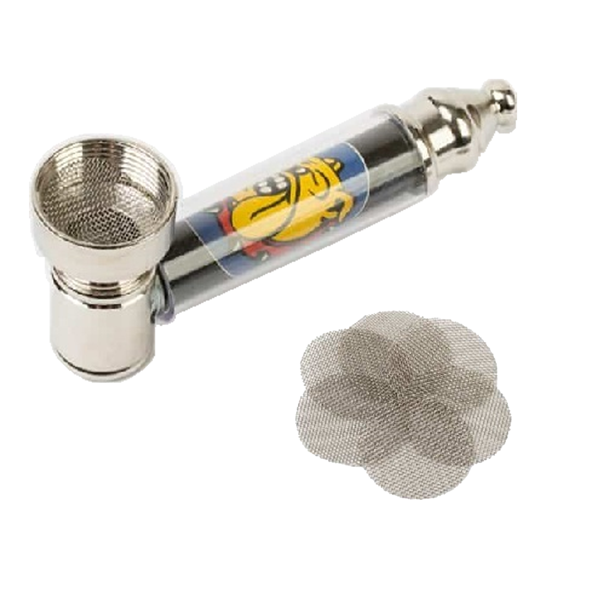 Headshop Zubehör - Bulldog Metallpfeife Pfeife+Siebe 7cm