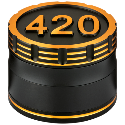 Ginder 4 Tlg. Metall H 45 mm schwarz/goldfarben 420 Frontansicht World of Smoke