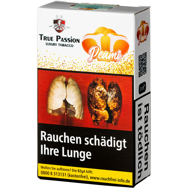 True Passion 20g Peami Pfirsich Frontansicht World of Smoke