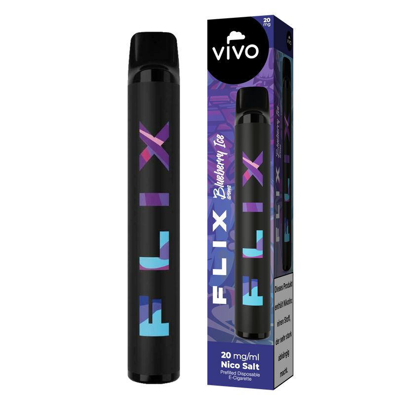 VIVO FLIX 700 Einweg E-Zigarette Blueberry Ice 20mg/ml ca. 700 Züge Frontansicht World of Smoke