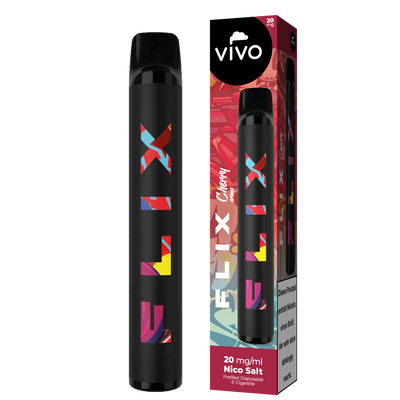 VIVO FLIX 700 Einweg E-Zigarette Cherry 20mg/ml ca. 700 Züge Frontansicht World of Smoke