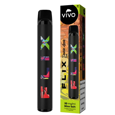 VIVO FLIX 700 Einweg E-Zigarette Double Apple 20mg/ml ca. 700 Züge Frontansicht World of Smoke