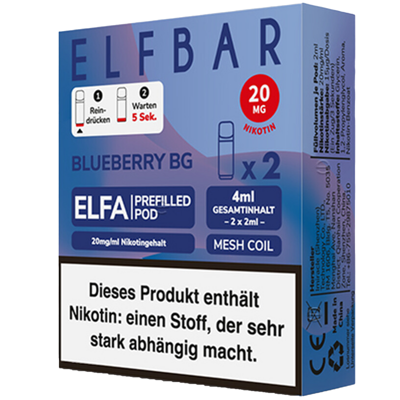 ELFBAR ELFA 2 Pods Blueberry BG 20mg/ml