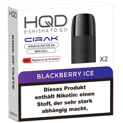 2x HQD Cirak Pod Blackberry Ice Frontansicht World of Smoke