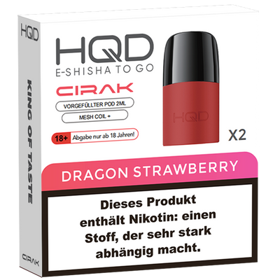 2x HQD Cirak Pod Dragon Strawberry Frontansicht World of Smoke
