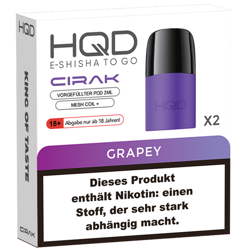 2x HQD Cirak Pod Grapey Frontansicht World of Smoke