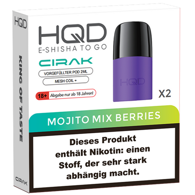 2x HQD Cirak Pod Mojito Mix Berries Frontansicht World of Smoked