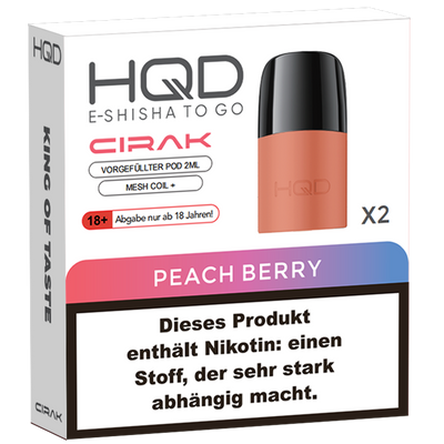 2x HQD Cirak Pod Peach BerryFrontansicht World of Smoke