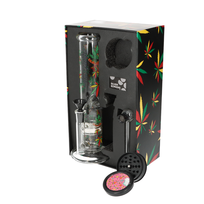 Super Heroes Geschenkset: Mini Glasbon, Grinder, Pfeife