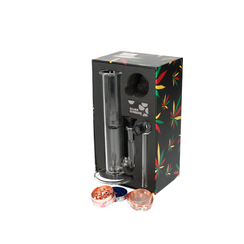 Super Heroes Geschenkset: Mini Glasbon, Grinder, Pfeife