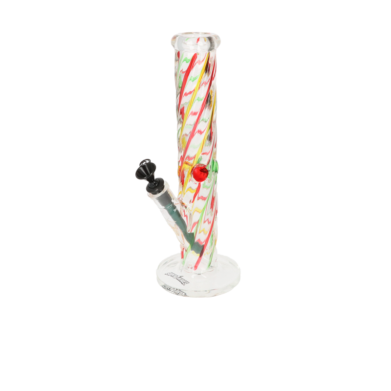 Super Heroes Glasbong Ice Zylinder, Transparent Spirale Jamaica, H. 32 cm Ø4cm