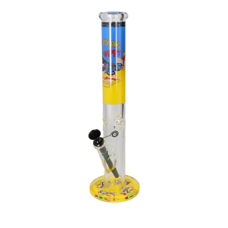 Super Heroes Glasbong Ice Zylinder, transparent "Happy Rasta", H. 42 cm Ø 4 cm