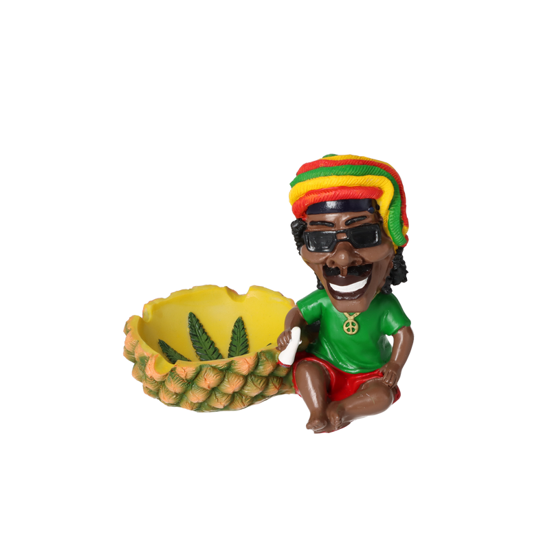 Aschenbecher Rasta Wackelkopf Ananas 13 x 8 x 11,5 cm
