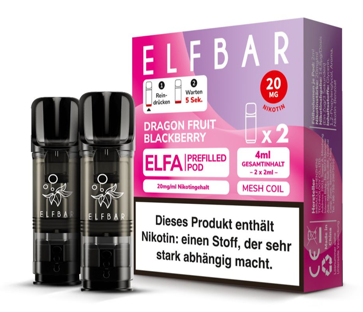 ELFBAR ELFA 2 Pods Dragon Fruit Blackberry - 20mg/ml