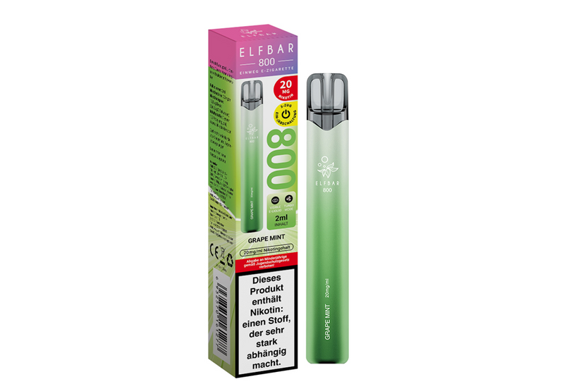 ELFBAR Einweg E-Zigarette Grape Mint 20mg/ml bis zu 800 Puffs