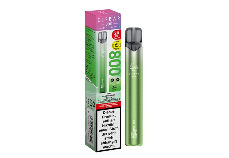 ELFBAR Einweg E-Zigarette Kiwi Passion Fruit Guava 20mg/ml bis zu 800 Puffs
