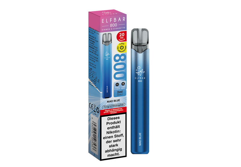 ELFBAR Einweg E-Zigarette Mad Blue 20mg/ml bis zu 800 Puffs