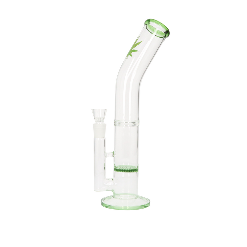 Super Heroes Glasbong Hanfblatt mit Honeycomp, 37,5 cm