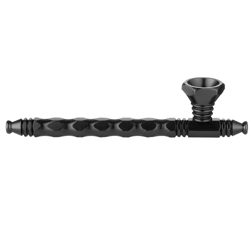 Dreamliner Metallpfeife schwarz, 16cm Frontansicht World of Smoke