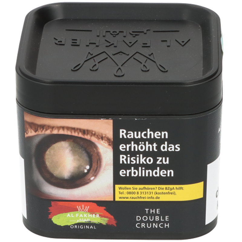 Al Fakher 200 g The Double Crunch, Doppelapfel Frontansicht World of Smoke