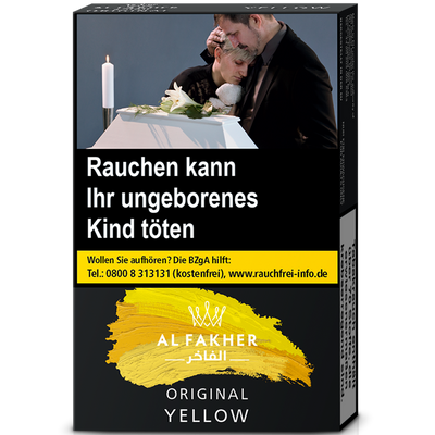 Al Fakher Tabak Yellow 25gr Frontansicht World of Smoke