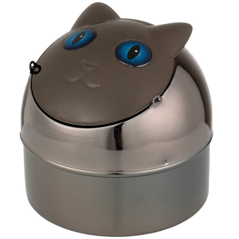 Angelo Aschenbecher Katze anthrazit Frontansicht World of Smoke