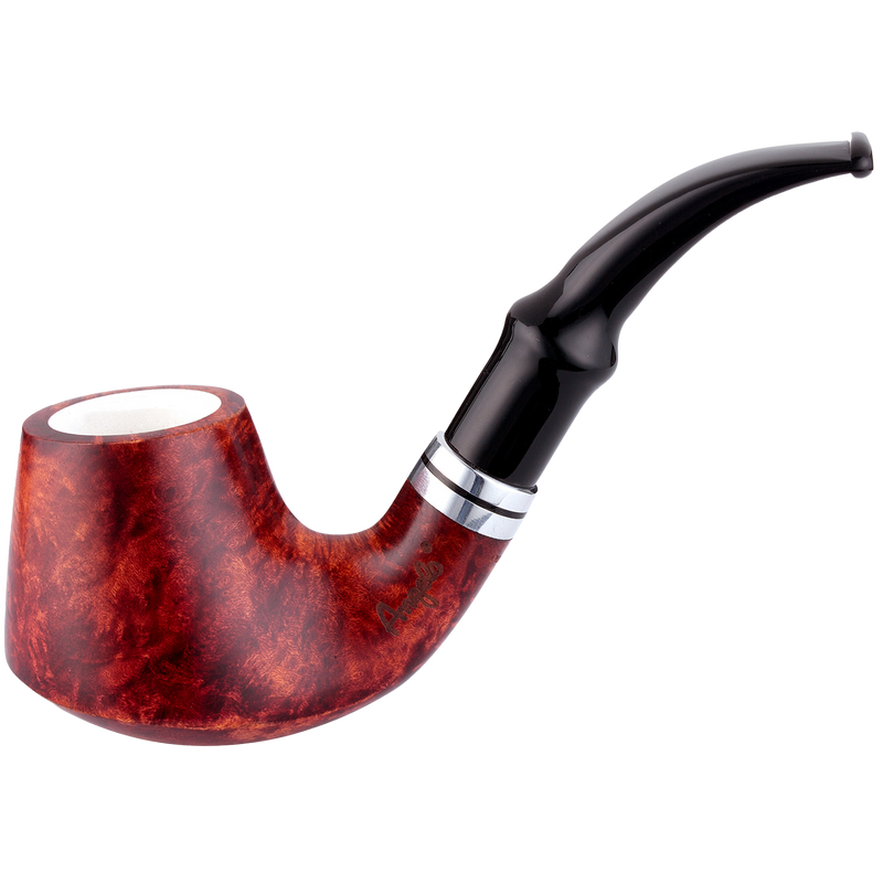 Angelo Pfeife gebogen Meerschaumeinsatz Frontansicht World of Smoke