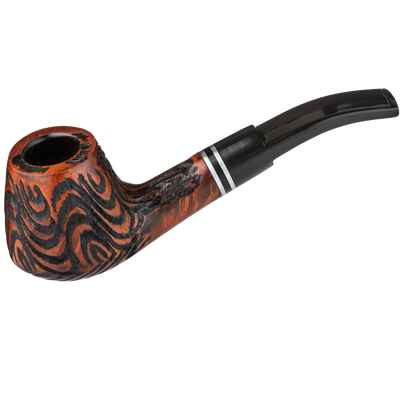 Angelo Pfeife Mod. 13 braun stylisch gebogen mit Ring Frontansicht World of Smoke