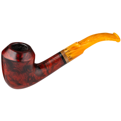 Angelo Pfeife Mod. 17 rotbraun gebogen Frontansicht World of Smoke