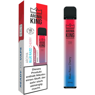 Aroma King Einweg E-Zigarette Blue Razz Cherry Frontansicht World of Smoke