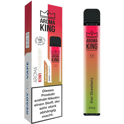 Aroma King Einweg E-Zigarette Kiwi Strawberry Frontansicht World of Smoke
