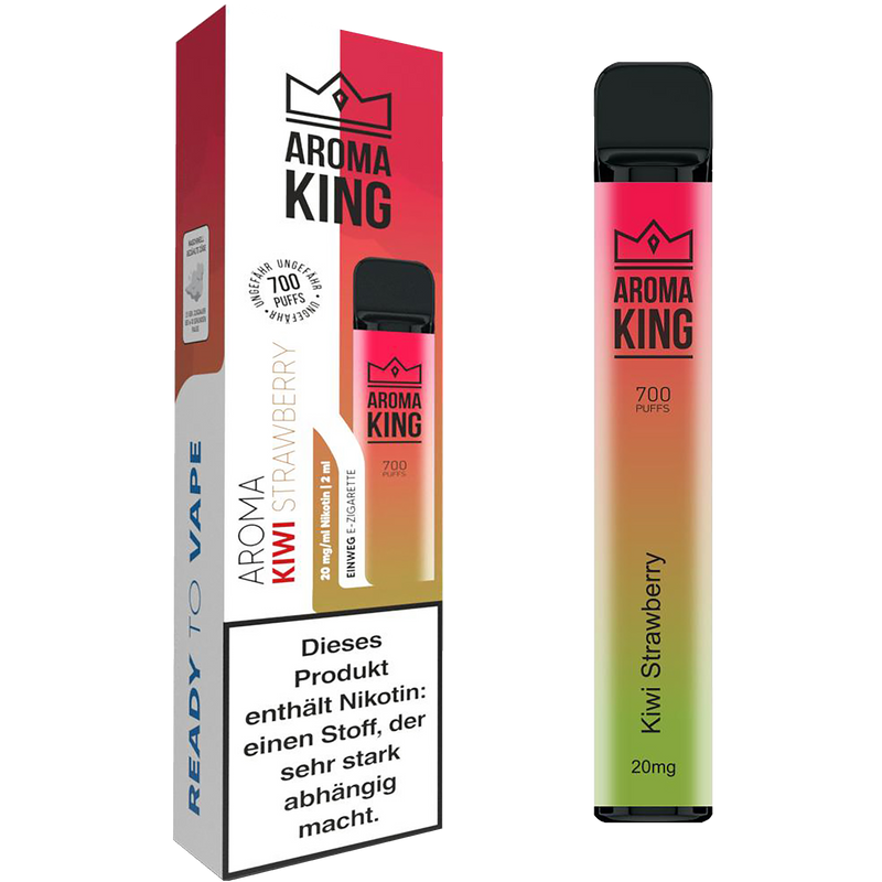 Aroma King Einweg E-Zigarette Kiwi Strawberry Frontansicht World of Smoke
