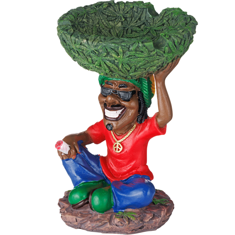 Aschenbecher Rasta sitzend Frontansicht World of Smoke