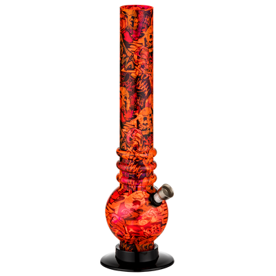 Dreamliner Acrylbong 30 cm Skull Orange rot Frontansicht World of Smoke