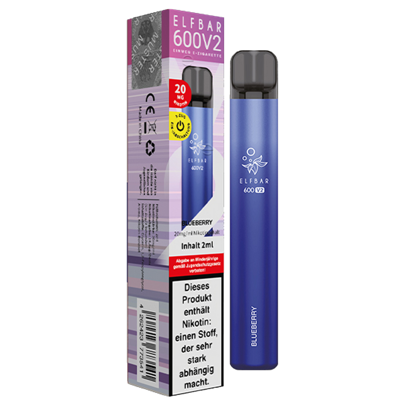 ELFBAR V2 Einweg E-Zigarette Blueberry 20mg/ml bis zu 600 Puffs