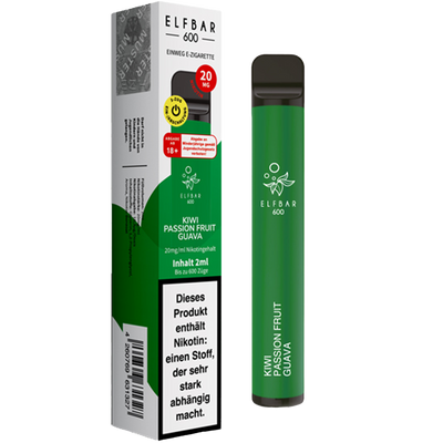 Elf Bar Einweg E-Zigarette Kiwi Passion Fruit Guave Frontansicht World of Smoke