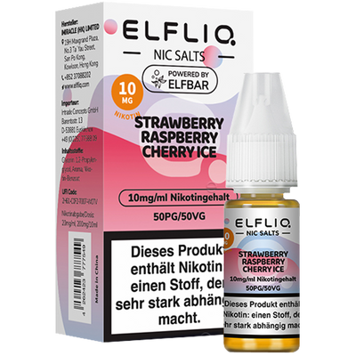 ELFBAR Elfliq 10mg SALT Liquid Strawberry Raspberry Cherry Ice 10ml Frontansicht World of Smoke