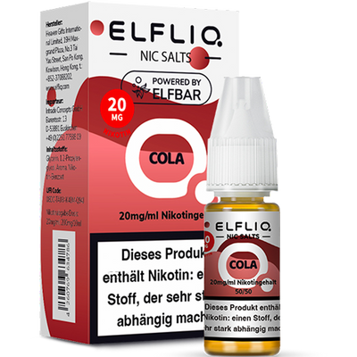 ELFBAR ELFLIQ 20 mg Cola Nikotinsalz Liquid 10ml Frontansicht World of Smoke