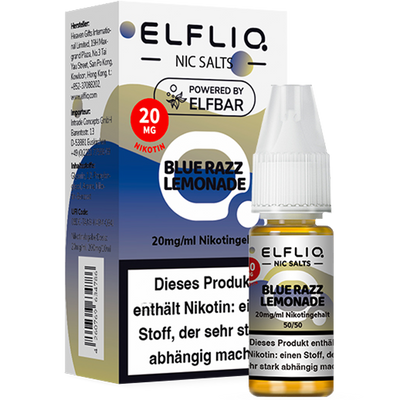 ELFBAR Elfliq 20mg SALT Liquid Blue Razz Lemonade 10ml Frontansicht World of Smoke
