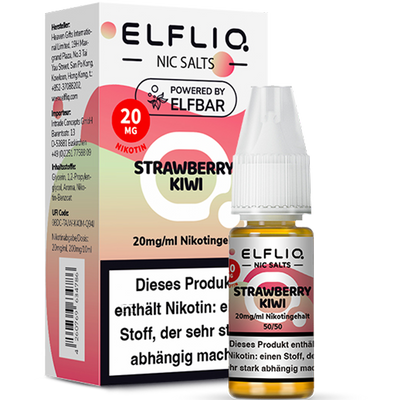 ELFBAR ELFLIQ 20 mg Strawberry Kiwi Nikotinsalz Liquid 10ml Frontansicht World of Smoke