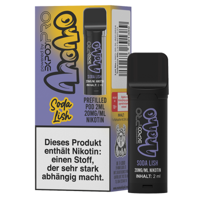 EXPOD Pro Momo POD Soda Lish 20mg/ml, ca. 600 Züge Frontansicht World of Smoke