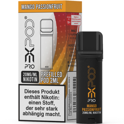 EXPOD Pro POD Mango Passionsfruit 20mg/ml ca 600 Züge Frontansicht World of Smoke