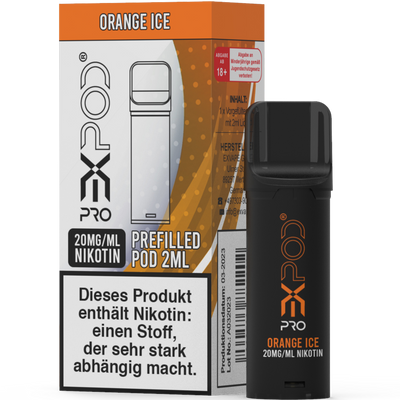 EXPOD Pro POD Orange Ice 20mg/ml ca 600 Züge Frontansicht World of Smoke