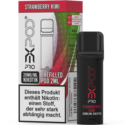 EXPOD Pro POD Strawberry Kiwi 20mg/ml ca 600 Züge Frontansicht World of Smoke