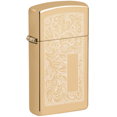 Feuerzeug Zippo 60000812 Venet. Brass Slim Frontansicht World of Smoke