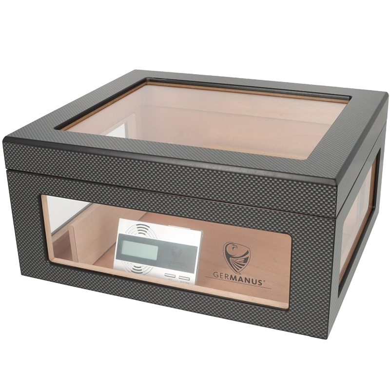 Germanus Humidor Oro Carbon-Optik Frontansicht World of Smoke