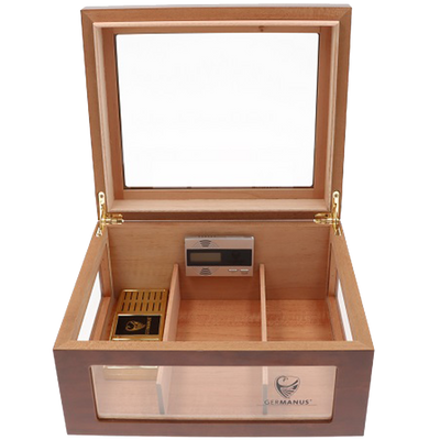 Germanus Humidor Oro rotbraun Detailansicht World of Smoke